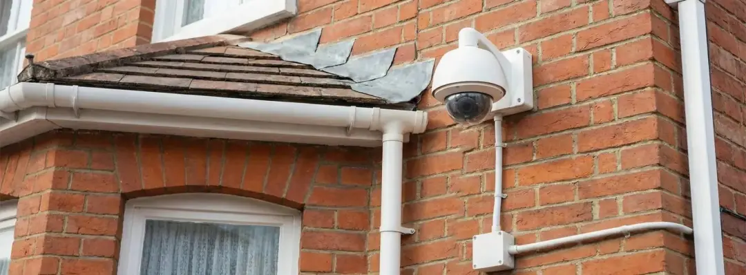 CCTV camera installed on an outside wall